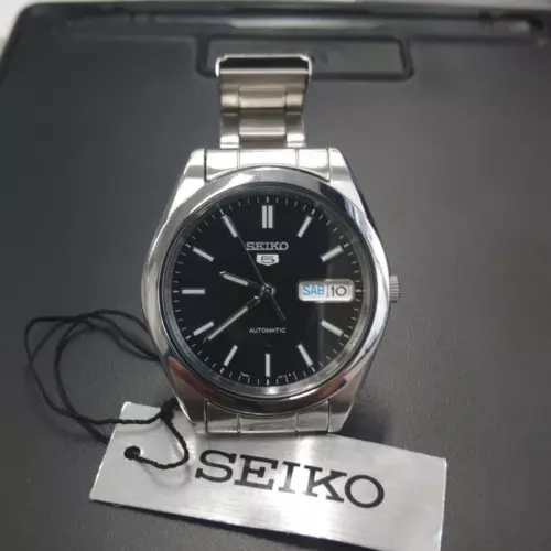 Seiko Seiko 5 SNX997K Day Date St.Steel Black Silver Round Automatic From Japan