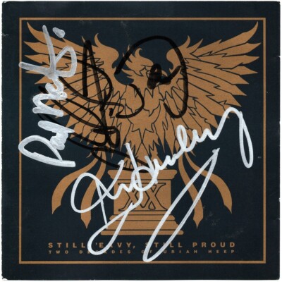 URIAH HEEP Easy Livin SIGNED BY 8 Ken Hensley John Lawton Lady n Black AUTOGRAPH
