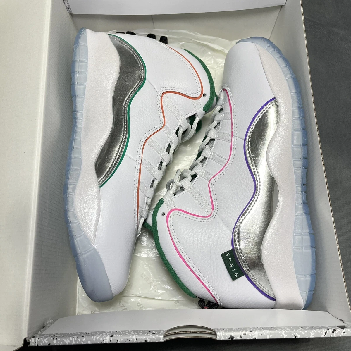Air Jordan 10 Retro Wings Mens Size 8 White Clover Multi CK4352-103 New In Box NEW ARRIVAL‼️ Shoe ?: DS Wings Jordan 10s Size ?: 13  main image 2