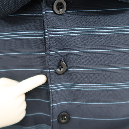 Nike Golf Shirt Mens Large Polo Blue Striped Fit Dry Short Sleeve Polyester - Picture 4 of 10