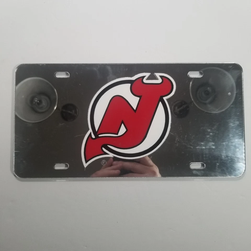 NHL New Jersey Devils Laser Art Work Collection License Plate Tag - Silver - Image 3 of 4