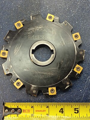 SECO 335.19-06.00-05.2 INDEXABLE 6'' DIA 5/16 ARBOR DISC MILLING CUTTER 6.0 .3125