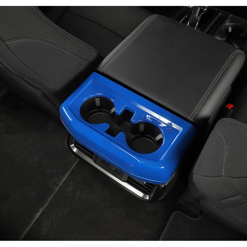 Blue Rear Console Cup Holder Panel Trim Cover For Ford F150 2021-22 Accessories - Picture 4 of 9