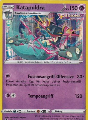Katapuldra 130/264 HOLO Fusions Angriff Pokemon Karte Deutsch