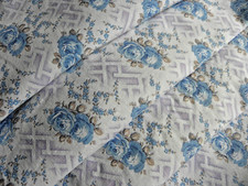 2 Bettbezüge Bauernbettwäsche Baumwolle Nadeldruck hellblaue Röschen