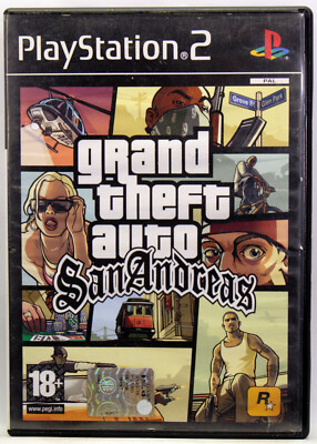GRAND THEFT AUTO SAN ANDREAS PS2 GAME ITALIAN EDITION SLES-52541 USED ML3 84023