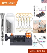 Comprehensive Jewelry Making Kit: Hand Drill, Drill Bits & Keychain Supplies
