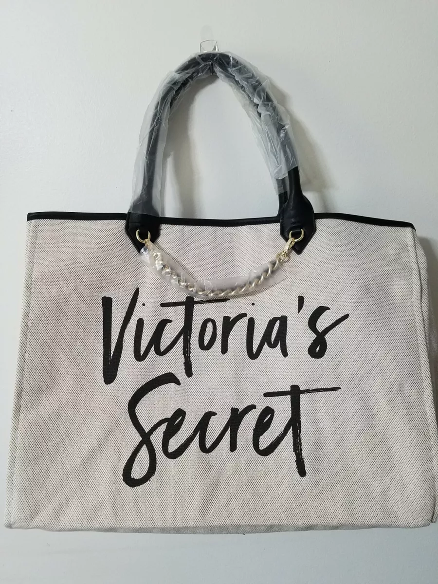 VICTORIA SECRET Canvas Large Beach Weekend Travel Tote Bag