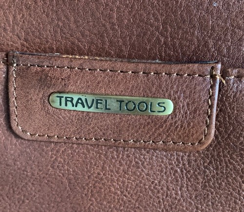 VTG Travel Tools Bag Attaché Messenger Briefcase Genuine Leather Bourbon Brown - Bild 23 von 23