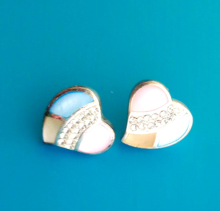 PENDIENTES PLATA ESTERLINA ABULÓN INCRUSTACIONES 3 TONOS FREGONA Y CIRCONITA CORAZÓN POSTE 925 "AMOUR" Foto 2 de 4