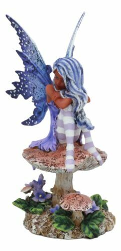 Ebros Amy Brown Art Gothic Violet Tribal Ebony Fairy Collectible Statue 6.5"Tall - Picture 5 of 8