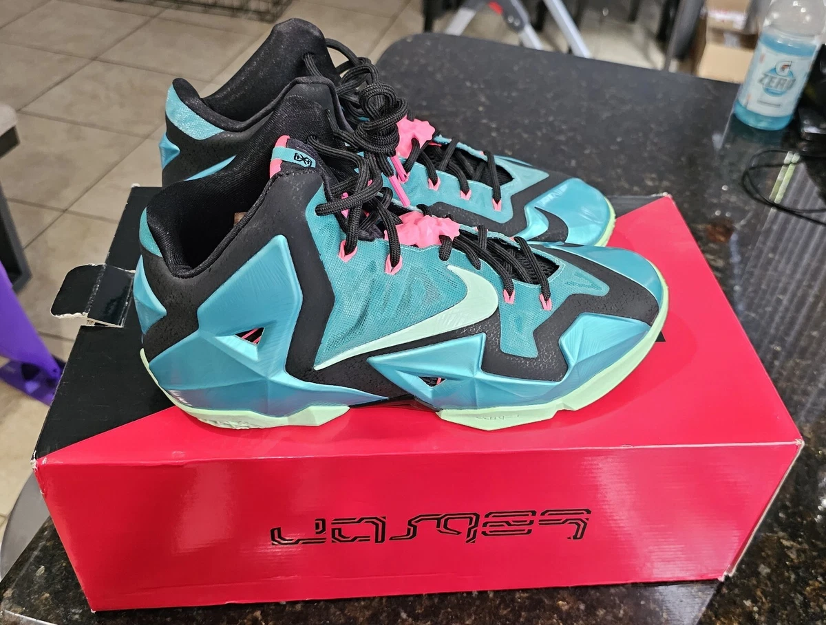 NIKE LeBron X1 11 Flywire South Beach Turquoise Black Shoes ...