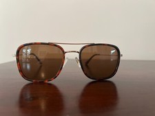 Woman sunglasses with animal print detail - thin frame