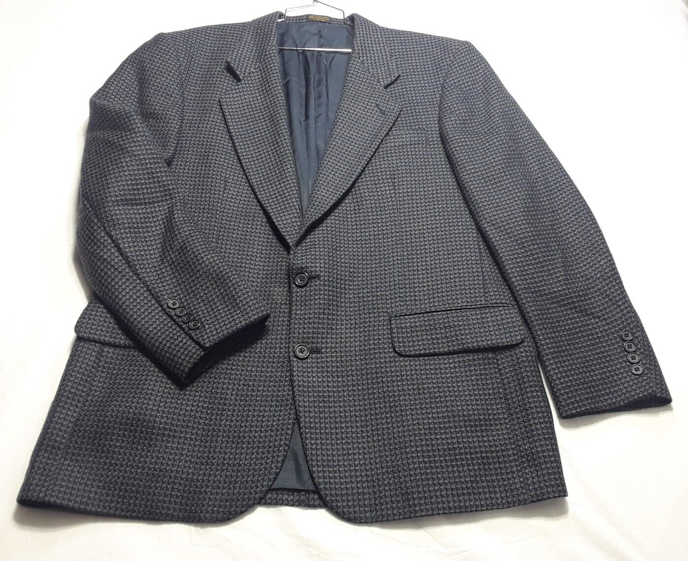 Blazer Mens 42R Dark Blue Herringbone Wool Sport Coat Jacket Oscar de la Renta-image