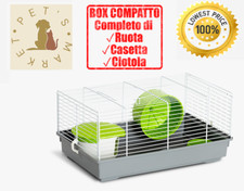 ZOE BOX Gabbia per CRICETI Cavie Topi Piccoli Roditori Accessoriata 45X27X20H
