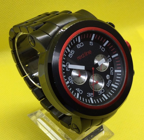 RED LINE Men’s 50050 Chronograph Stainless Steel WR-100 M Black dial sport - Picture 11 of 12