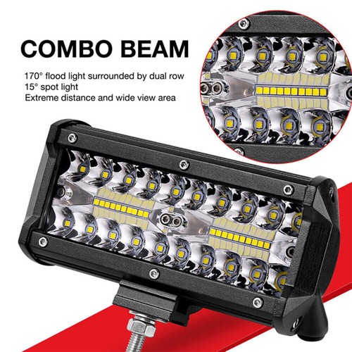 Barra de luz de trabajo LED 2400W de 7 pulgadas combo de punto de inundación lámpara antiniebla todoterreno para conducir camión - Imagen 4 de 11