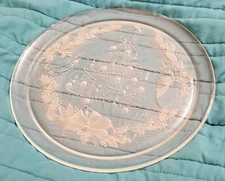 Vintage Duralex France Clear Glass Christmas Tree Cookie Tray Plate