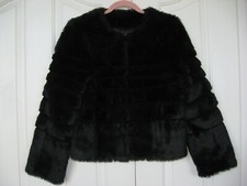 Chelsea & Violet Faux Fur Layered Coat Black Size Small