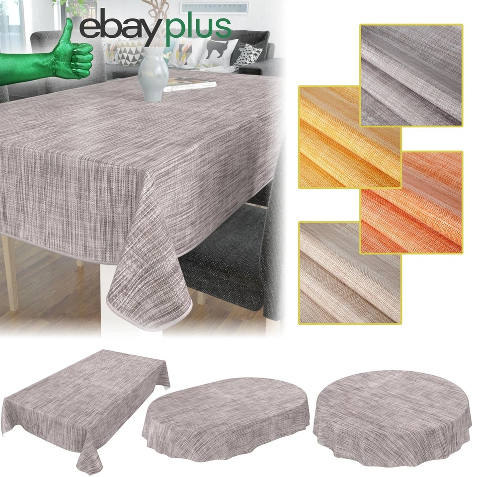 Wachstuch Tischdecke Wachstischdecke abwaschbar Leinenoptik Textiloptik BW1 ANRO - Bild 2 von 4