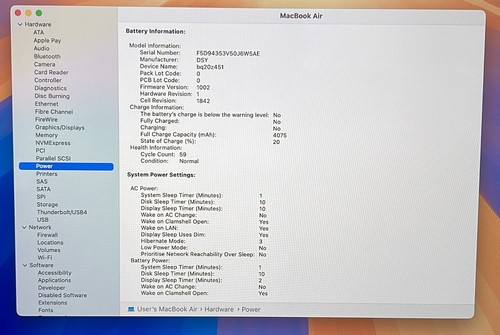 Apple MacBook Air A2179 2020 13" Core i5-1030NG7 1.1GHz 512GB/8GB- Silver - AT04 - Picture 11 of 12
