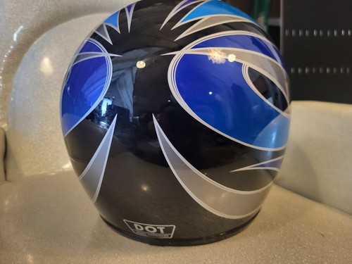 Vintage Shoei TZ-1 Cyclone Blue Black Full Face Helmet Size MD - Picture 5 of 13