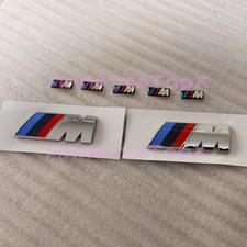 7pcs M Performance Sport Side Fender Emblem Badge Chrome M3 M4 M5 330i 440i 540i