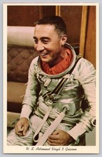 U S Astronaut Virgil I Gus Grissom Unp Chrome Postcard