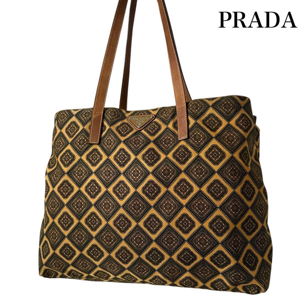 PRADA nylon tote bag fits A4 documents stylish and functional