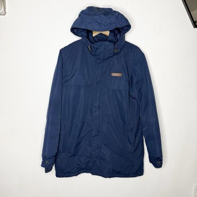 Columbia Rugged Path Parka Blue Hooded Zip Up Coat Omni-Tech Men s Medium