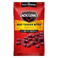 Jack Link's Beef Tender Bites, Teriyaki, Half Pounder Bag 1 Count Pack of 1 