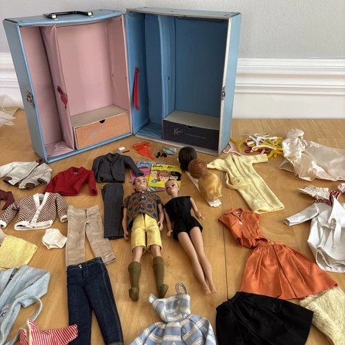 New Listing1960s Barbie Lot: Fashion Queen Barbie Ken Clothing Case Stands Accessories