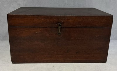 Vintage Antique Primitive Wooden Mahogany Document Storage Box