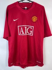 MANCHESTER UNITED 2007 2008 HOME SHIRT JERSEY NIKE AIG GIGGS XL