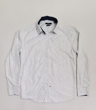 NINE WEST Mens M 15-15.5 Long Sleeve ButtonUp SlimFit Speckled Dress Shirt 0373