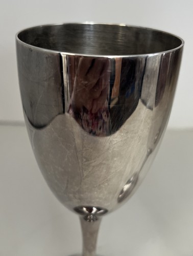Set Of Two International Silver Co Stemmed Smooth Silver Wine Glasses Goblets - Picture 3 of 10