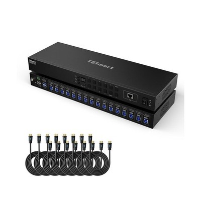 TESmart 16 Port USB 3.0 HDMI KVM Switch 4K@60Hz Rackmount EDID LAN IP RS232