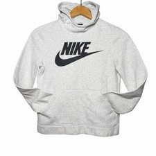 Nike Youth Sportswear Club Fleece Hoodie M Gray Pullover Swoosh Logo Athleisure