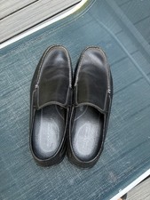 Rockport DMX Black Leather Loafers Men's 9.5M Slip on Shoes
