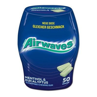 (37,86 /1kg) Wrigleys Airwaves Menthol & Eukalyptus, Kaugummi, 70g Dose