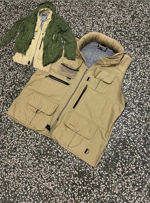 Barbour T123 Mayfly Adaptable Utility Fishing Vest Gilet XXL With Inner Raincoat