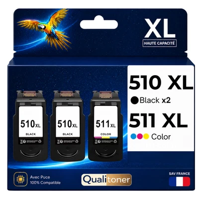 Pack 3 Cartouches compatible pour Canon PG510 CL511 Noir Couleur - Photo 1/4