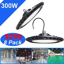 8x 300W UFO LED High Bay Light Factory Warehouse Industrial Commercial Lighting