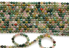 Natural Mix Agate Faceted Round Beads 2mm 2.5mm 3mm 3.5mm 15 Inch Strand