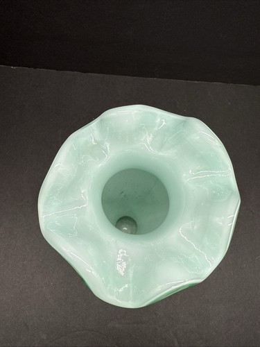Schöne mintgrüne Vase 8 Zoll mit glatter weißer Einlage - Bild 10 von 11