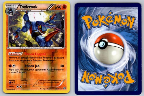 TOXICROAK 59/114 RARE STEAM SIEGE POKEMON REVERSE HOLO LP