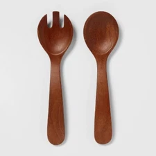 2pc Wood Signature Serving Utensils Set - Threshold