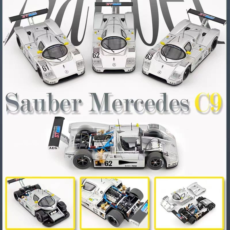 YS 1:64 C9 Sauber Le Mans Racing Car Alloy car Model Collectible