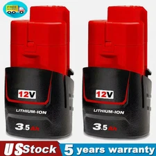 2 Pack For Milwaukee M12B2 M12 12V Li-Ion 3.5Ah Battery 48-11-2402 48-11-2420