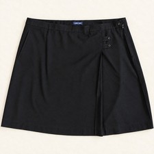 Lands  End School Uniform Black A-Line Faux Wrap Skirt